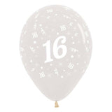 Clear 16th Birthday Balloons