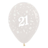 Clear 21st Birthday Balloons