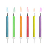Coloured Flame Candles 6pk