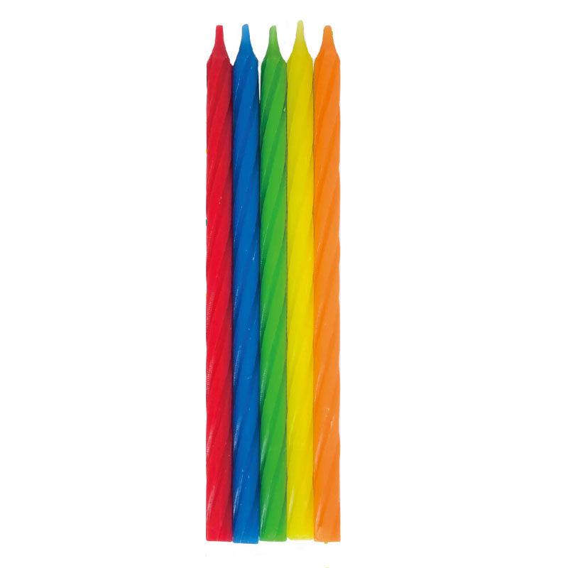 Colourful Twist Taper Candles - The Party Room