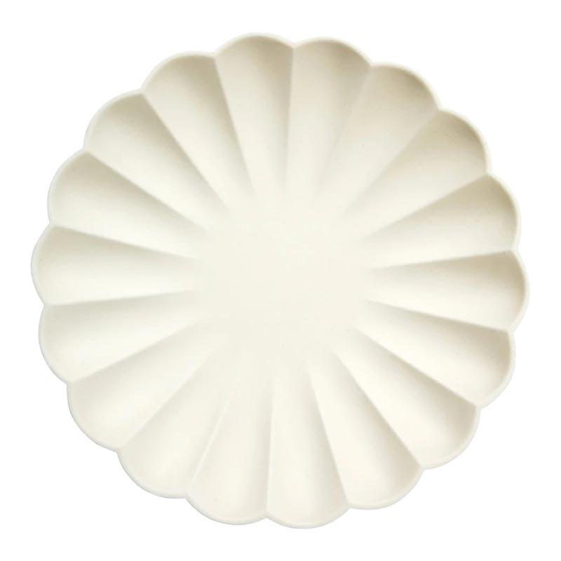 Cream Large Compostable Plates 8pk - The Party Room