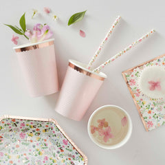 Rose Gold Spotty Cups 8pk - The Party Room