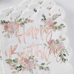 Ditsy Floral Happy Birthday Napkins 16pk - The Party Room