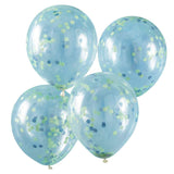 Roar Blue and Green Confetti Balloons 5pk