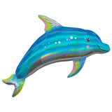 Large Iridescent Blue Dolphin Foil Balloon - The Party Room