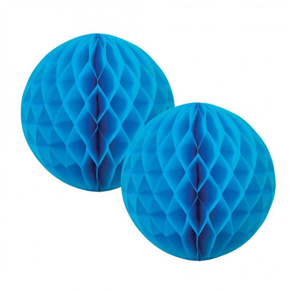 Electric Blue Honeycomb Balls 15cm 2pk - The Party Room