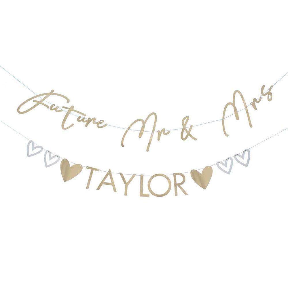 Customisable Surname Mr & Mrs Bunting Decoration - The Party Room