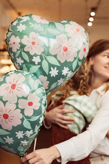 Heart with Flowers Foil Balloon - The Party Room