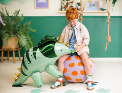 Jumbo Green Triceratops Foil Balloon - The Party Room