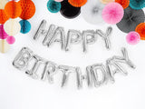 Silver Happy Birthday Foil Balloons - The Party Room