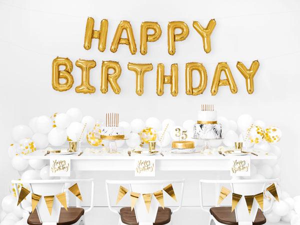 Gold Happy Birthday Foil Balloons - The Party Room