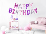 Pink & Purple Happy Birthday Foil Balloons - The Party Room
