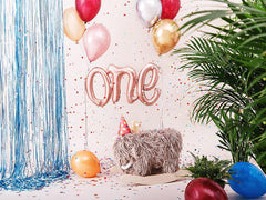 Rose Gold One Script Foil Balloons - The Party Room
