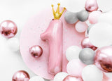 Pink Number 1 Crown Foil Balloon - The Party Room