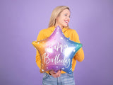 Colourful Happy Birthday Star Foil Balloon - The Party Room