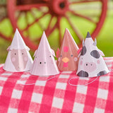 Farm Animal Party Hats 8pk - The Party Room