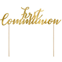 Gold First Communion Cake Topper - The Party Room