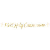 Gold First Holy Communion Banner - The Party Room