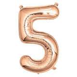 Rose Gold Giant Foil Number Balloon - 5 - The Party Room