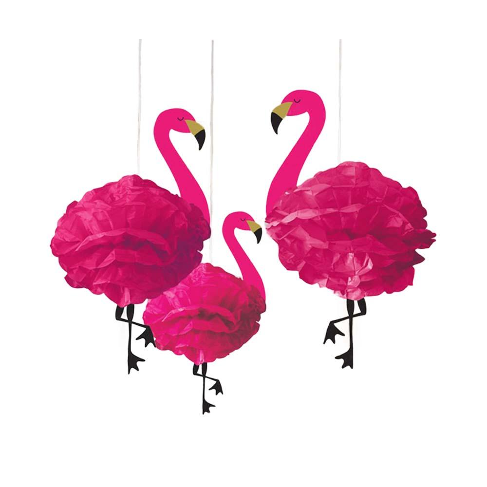 Flamingo Pom Pom Decorations - The Party Room