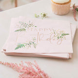 Botanical Happy Birthday Napkins 16pk - The Party Room