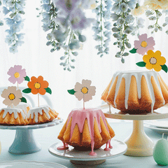 Flower Cake Toppers 8pk - The Party Room