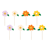 Flower Cake Toppers 8pk - The Party Room