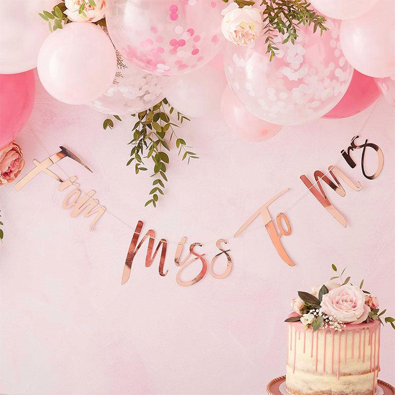 Miss To Mrs Rose Gold Hen Party Bunting - The Party Room