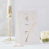 Gold Wedding Table Card Numbers - The Party Room