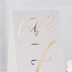 Gold Wedding Table Card Numbers - The Party Room