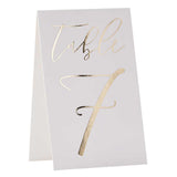 Gold Wedding Table Card Numbers - The Party Room