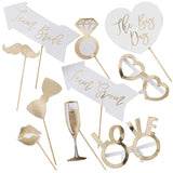 Gold Wedding Photo Booth Props - The Party Room