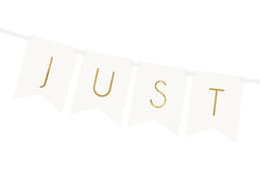 Just Married White Banner - The Party Room