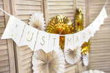 Just Married White Banner - The Party Room