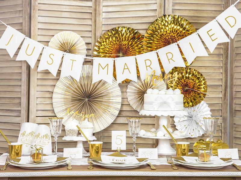 Just Married White Banner - The Party Room