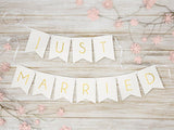 Just Married White Banner - The Party Room