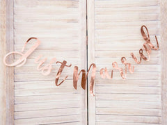 Just Married Rose Gold Banner - The Party Room