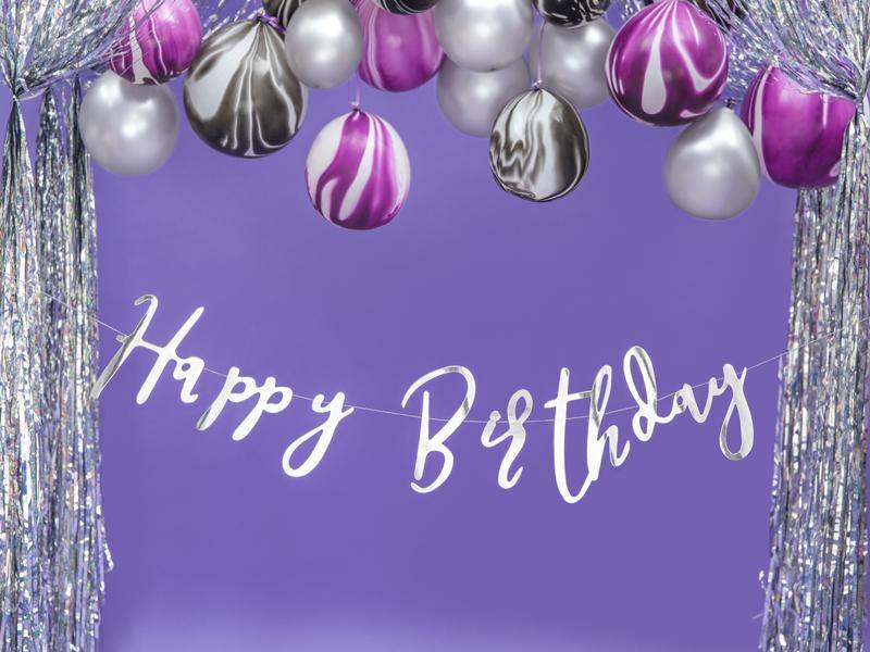Silver Happy Birthday Banner - The Party Room