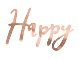 Rose Gold Happy Birthday Banner - The Party Room