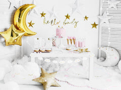 Gold Hello Baby Banner - The Party Room