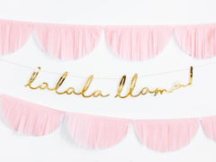Gold Lalala Llama Banner - The Party Room