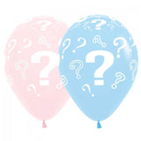 Pastel Pink & Blue Question Mark Balloons 10pk