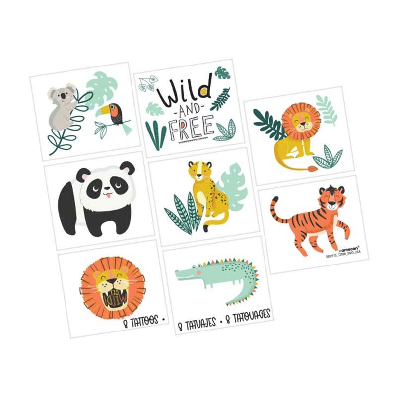 Get Wild Jungle Tattoos 8pk - The Party Room