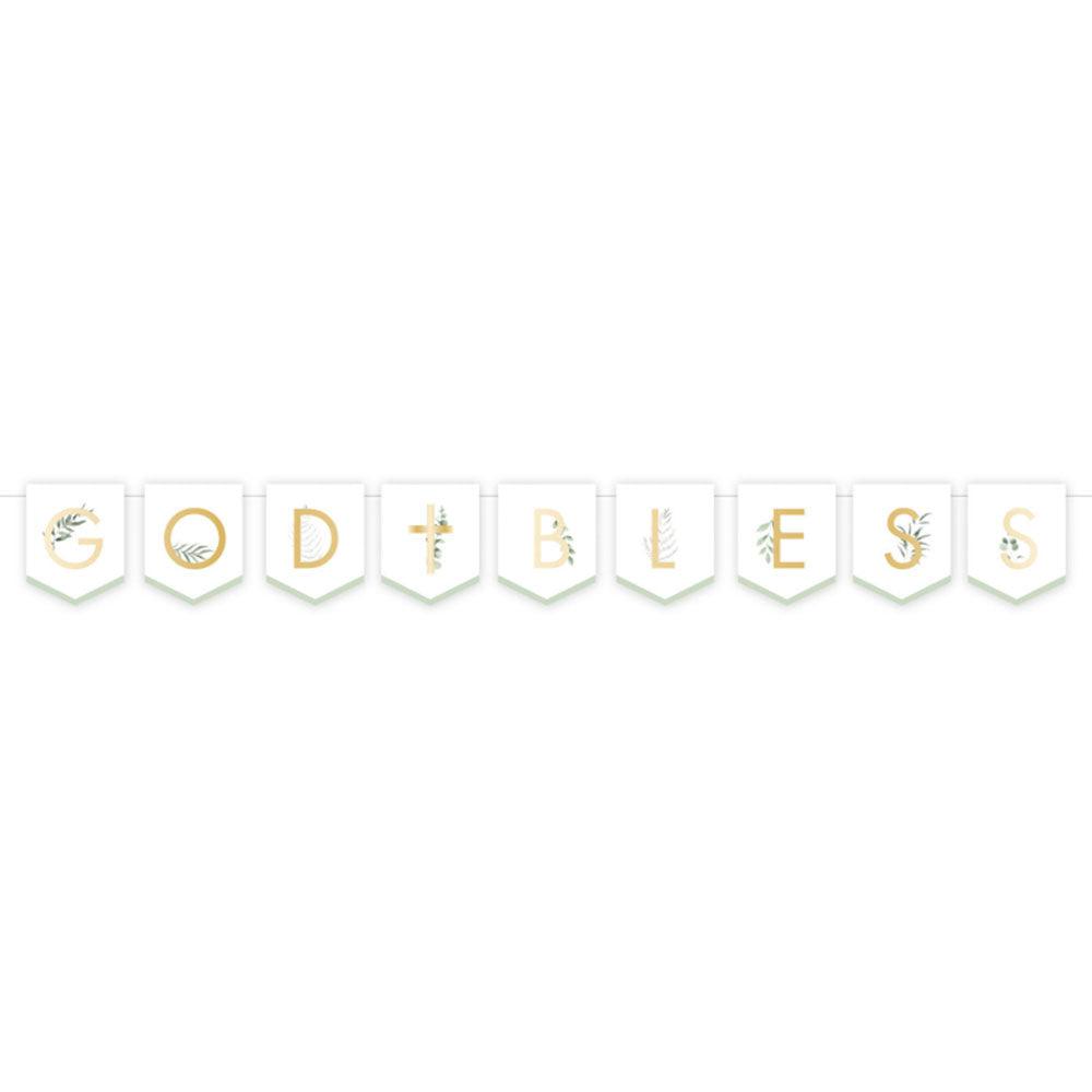 Botanical God Bless Pennant Banner - The Party Room