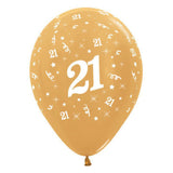 Metallic Gold 21st Birthday Balloons