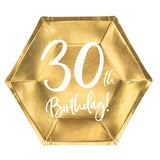 Gold 30th Birthday Plates - The Party Room