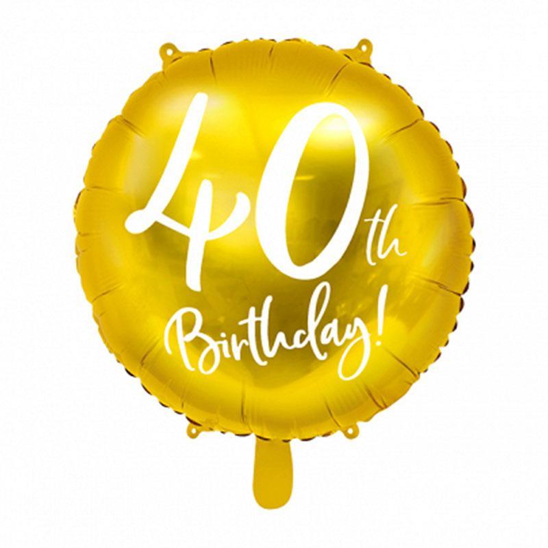 Gold 40th Birthday Foil Balloon - The Party Room