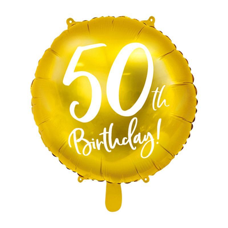 Gold 50th Birthday Foil Balloon - The Party Room