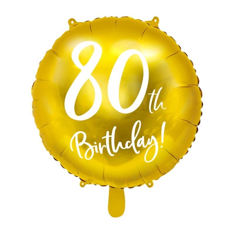 Gold 80th Birthday Foil Balloon - The Party Room