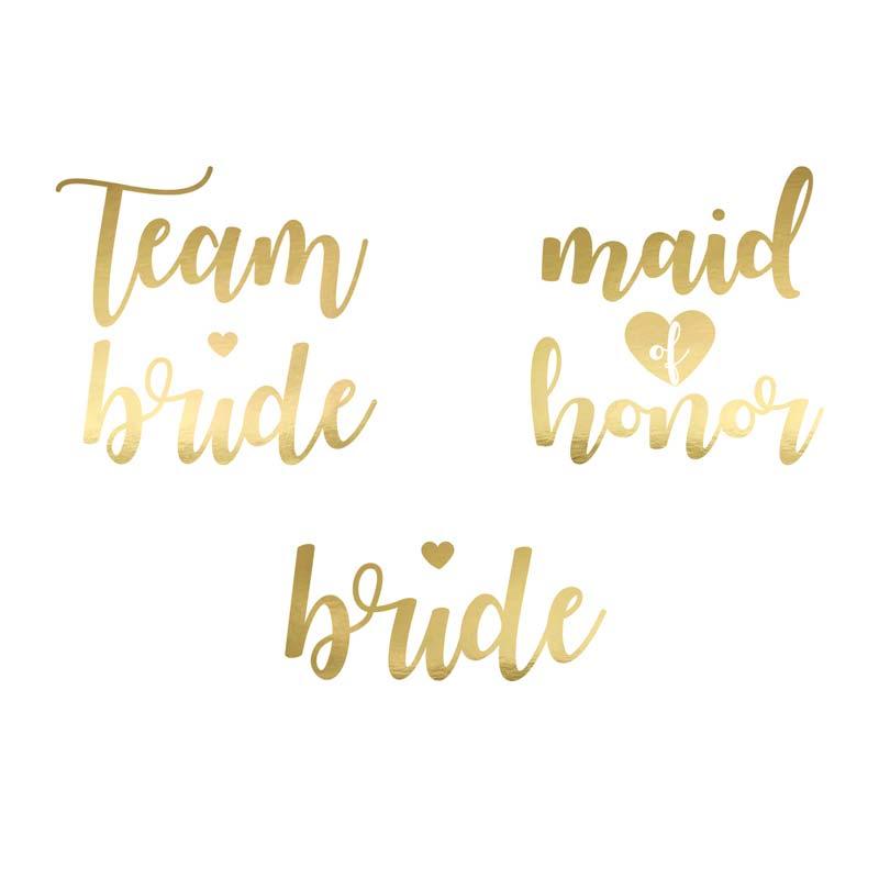 Gold Bachelorette Party Temporary Tattoos - The Party Room